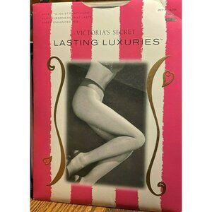 Womens Victorias Secret Lasting Luxuries Sheer-To-Waist Sm Jet Black Pantyhose